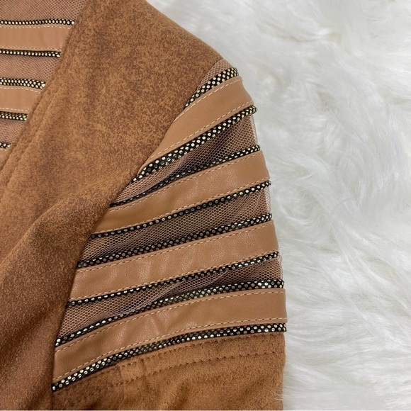 FRANK Lyman Faux Leather Moto Jacket Size Small - Picture 6 of 10